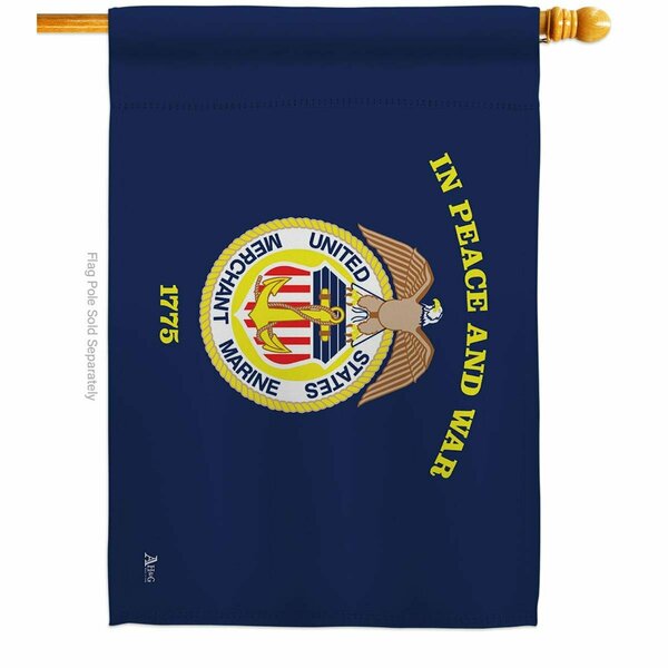 Guarderia 28 x 40 in. Merchant Marine House Flag with Armed Forces Corps Dbl-Sided Horizontal Flags  Banner GU3872984